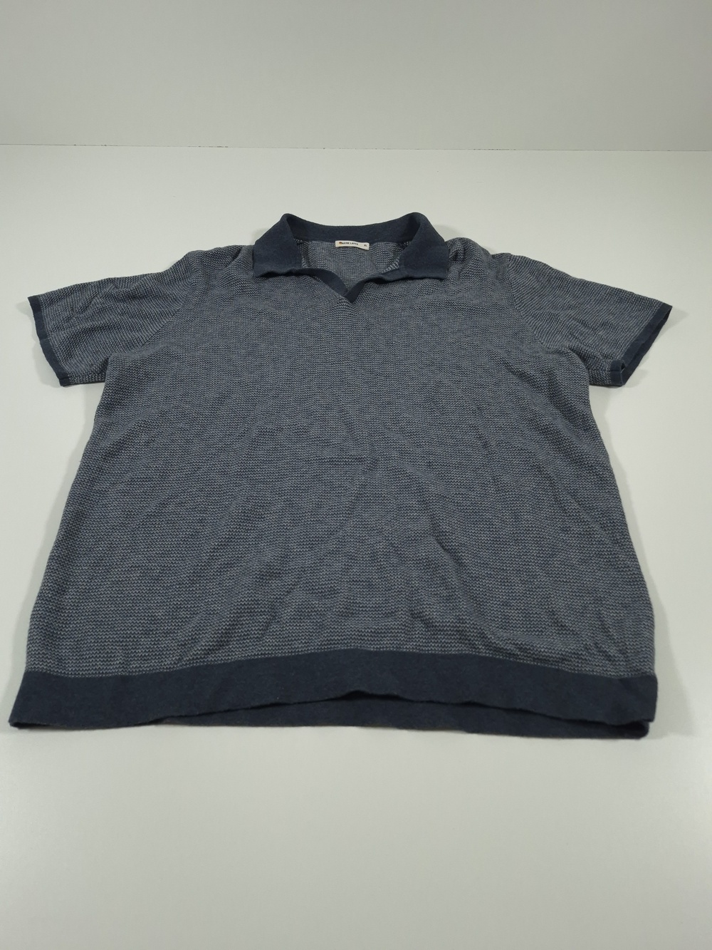 Marine Layer Shirt Mens XL Blue Striped Sweater Polo Knit Wool Blend Preppy